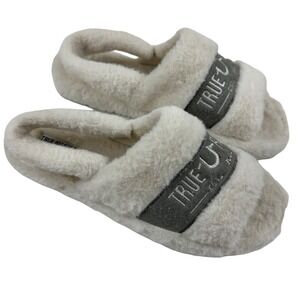 Cream Plush Slide Slippers